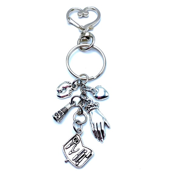 Nail Technician Keychain Purse Charm Manicurist Salon - Picture 1 of 4